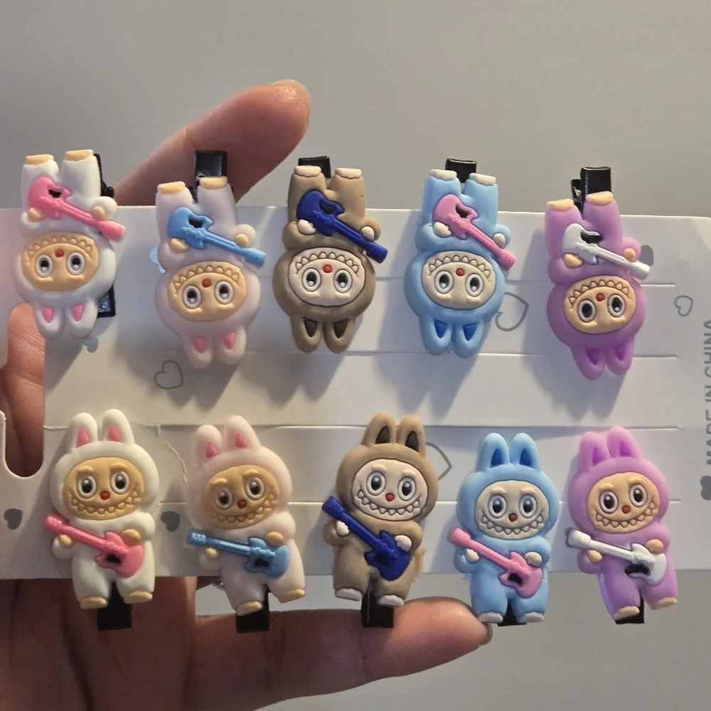 Labubu Playing Guitar Hair Clips Set